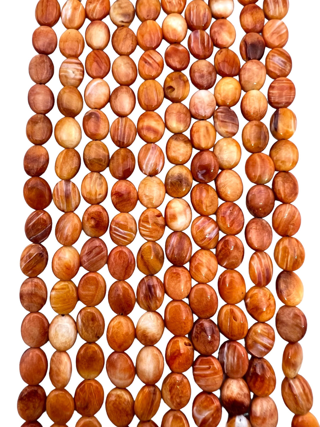 Orange Spiny Oyster 8x10mm Oval Beads (16 Inch Strand) -