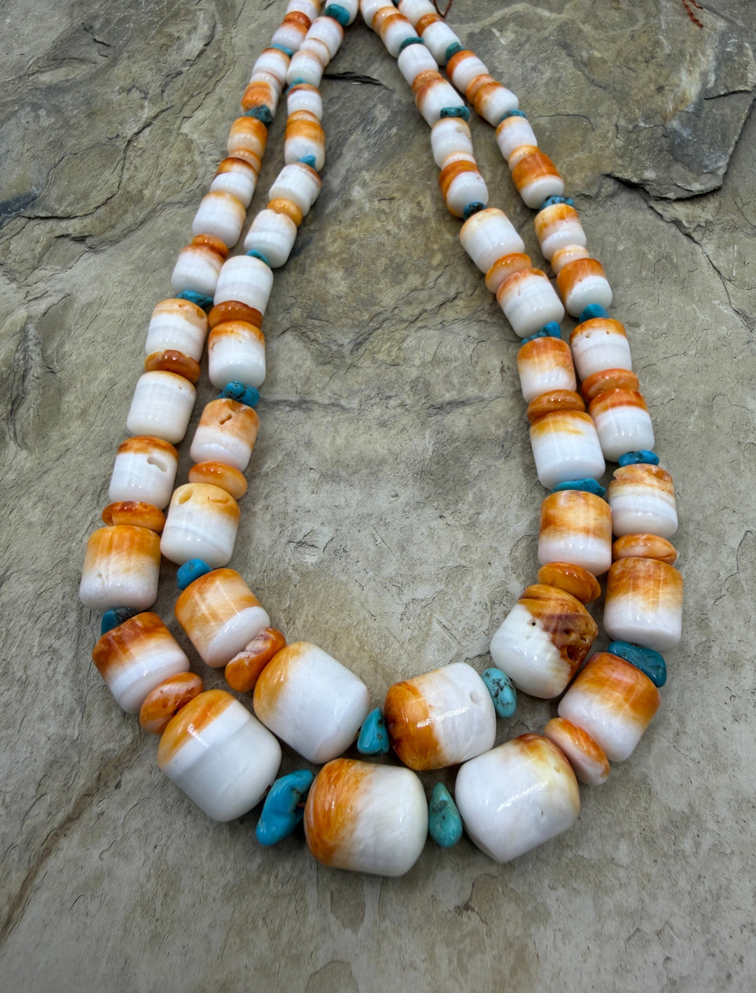 Orange Spiny Oyster with Turquoise Graduated Designer