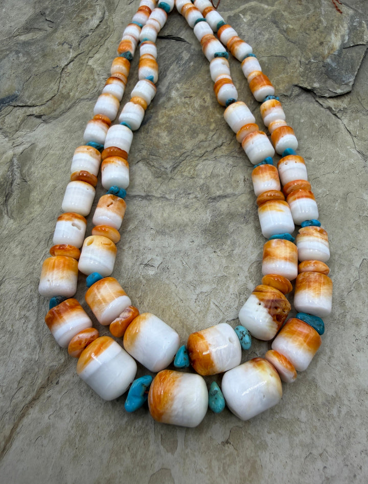 Orange Spiny Oyster with Turquoise Graduated Designer