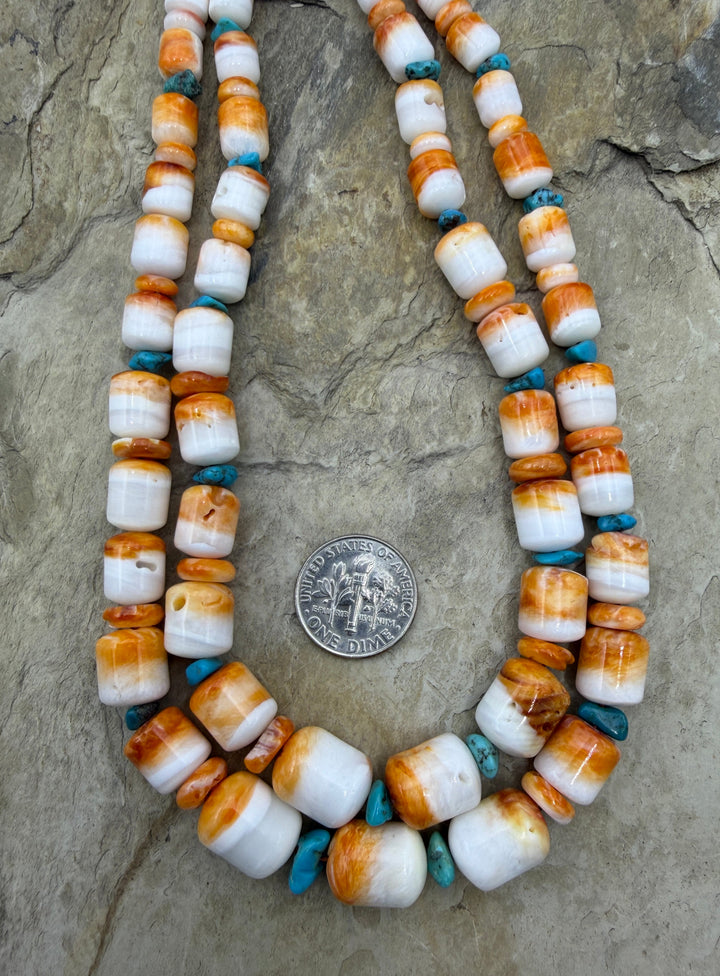 Orange Spiny Oyster with Turquoise Graduated Designer