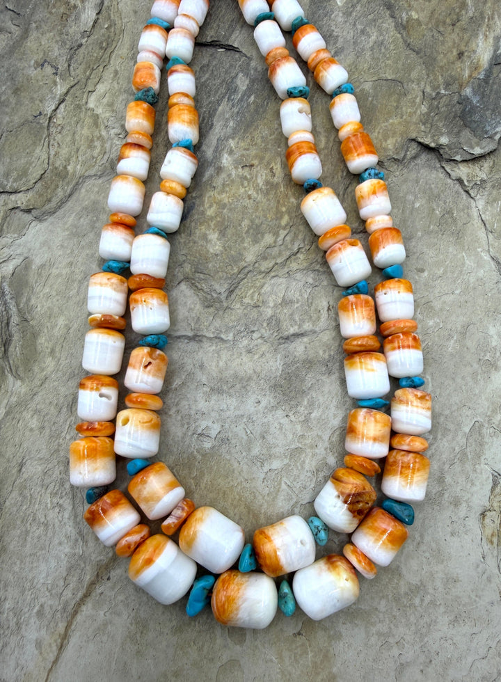 Orange Spiny Oyster with Turquoise Graduated Designer