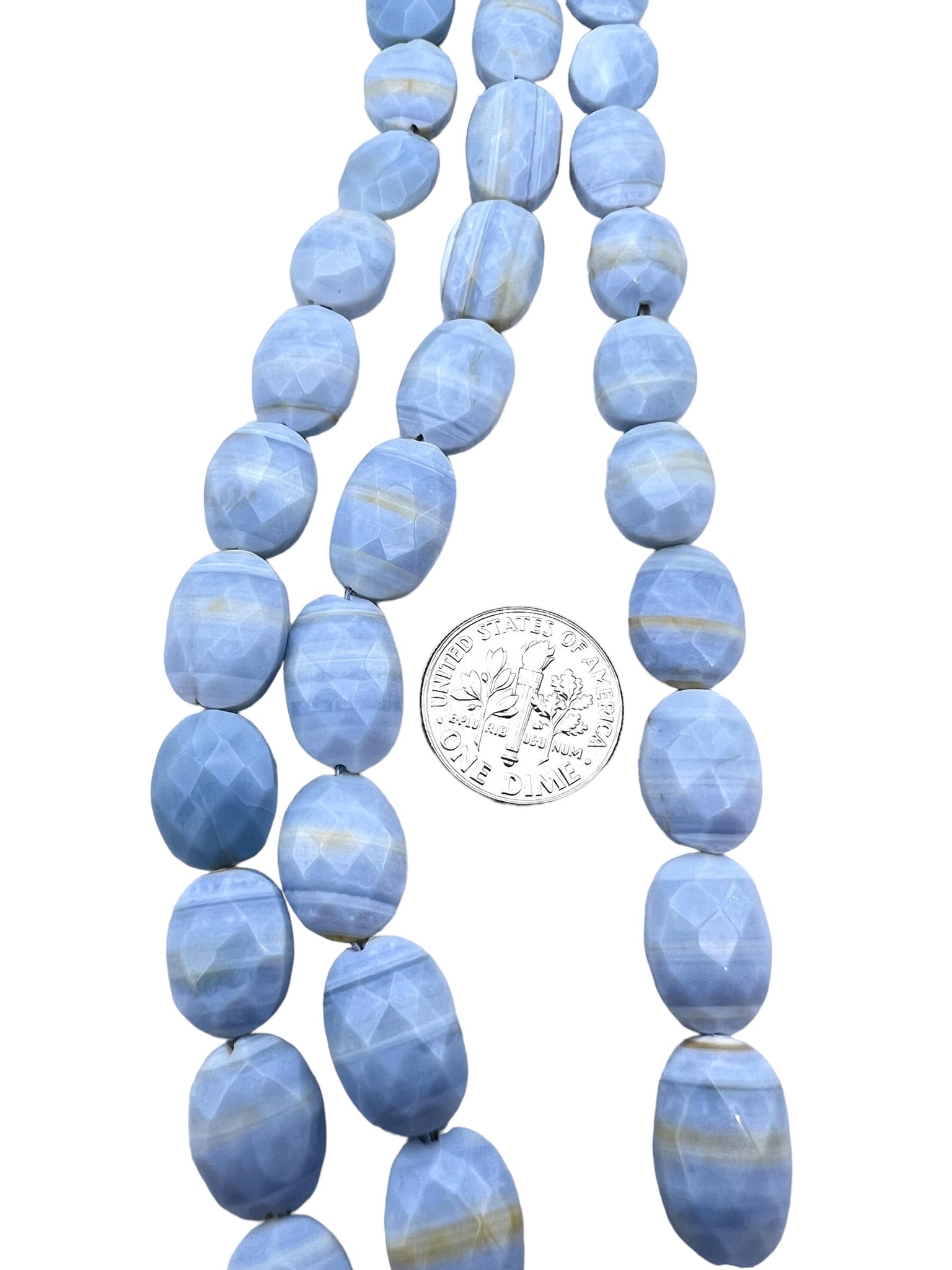 Owyhee Blue Opal (Oregon) 10x13mm Faceted Oval Beads (8 in