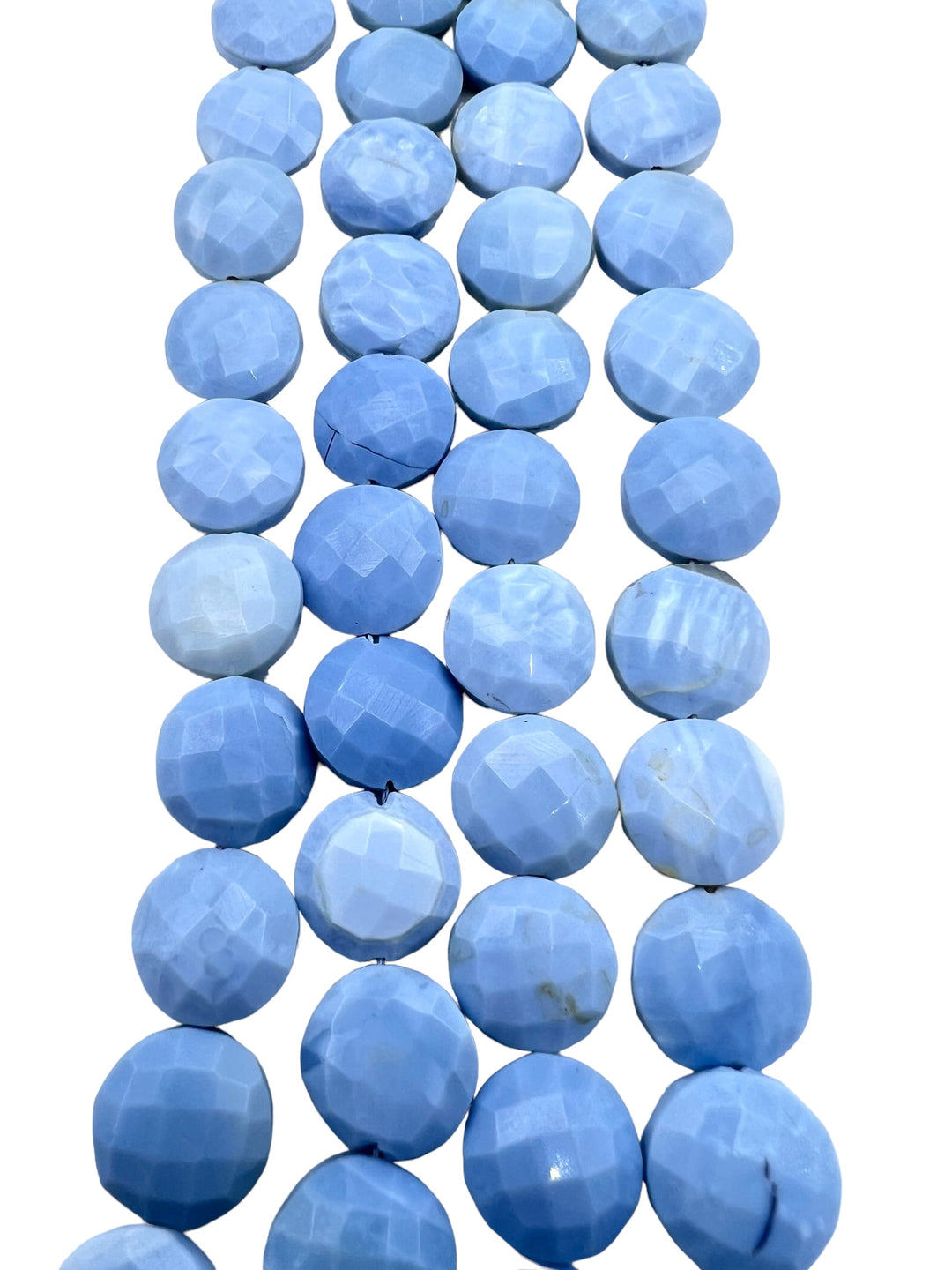 Owyhee Blue Opal (Oregon) 14mm Faceted Coin Beads (8 in