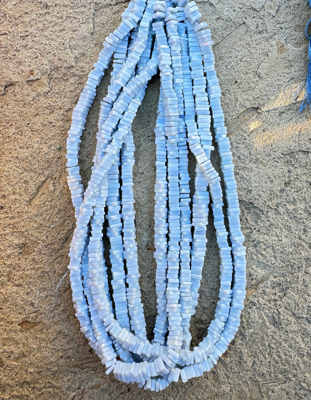 Owyhee Blue Opal (Oregon) 5-6mm Square Heishi Shaped Beads