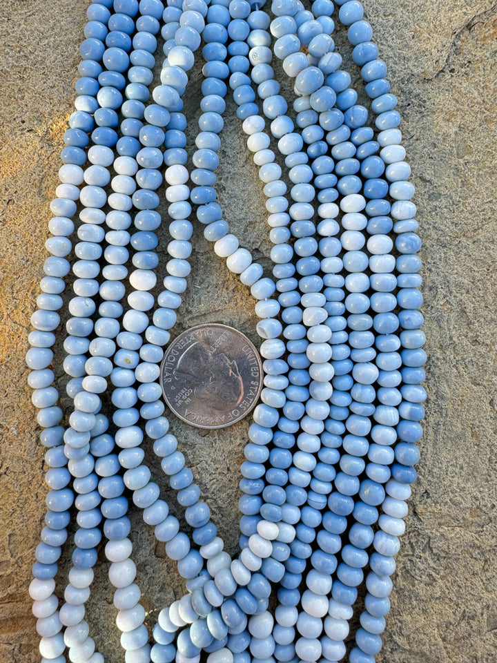Owyhee Blue Opal (Oregon) 5mm Rondell Shaped Beads (16 inch