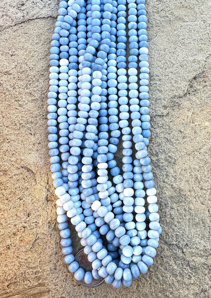 Owyhee Blue Opal (Oregon) 7mm Rondell Shaped Beads (16 inch