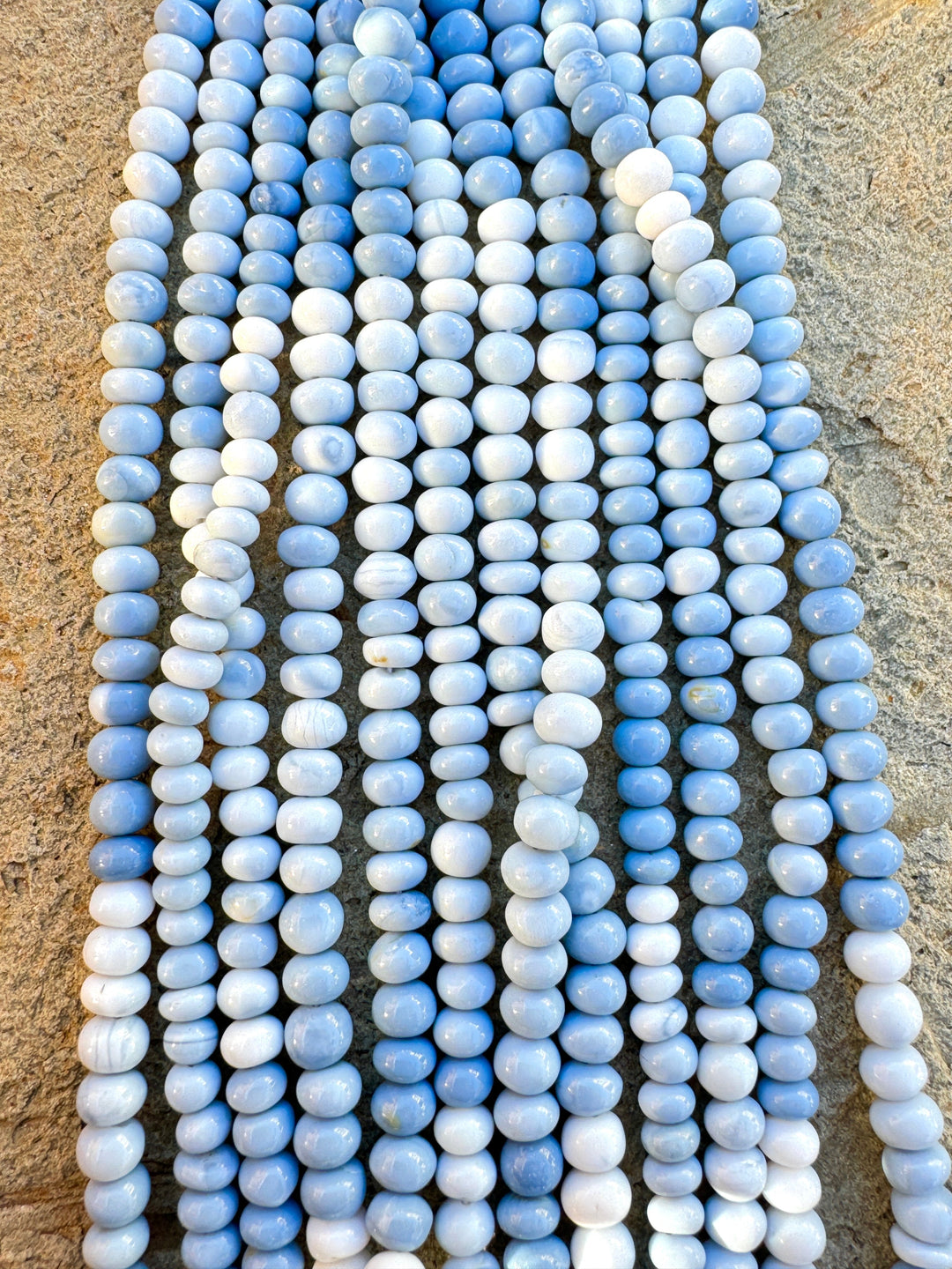 Owyhee Blue Opal (Oregon) 7mm Rondell Shaped Beads (16 inch