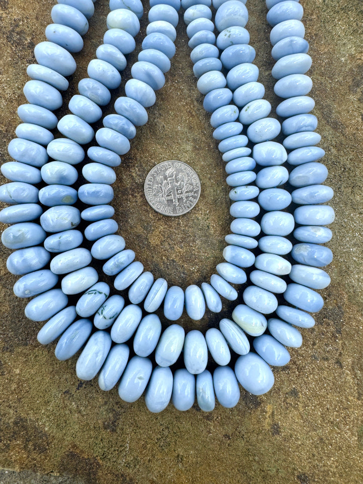 Owyhee Blue Opal (Oregon) Irregular 10-12mm Rondelle Beads