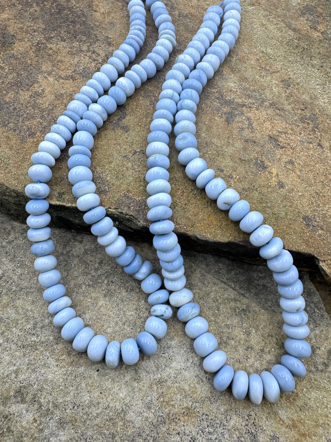 Owyhee Blue Opal (Oregon) Irregular 8-9mm Rondelle Beads 16
