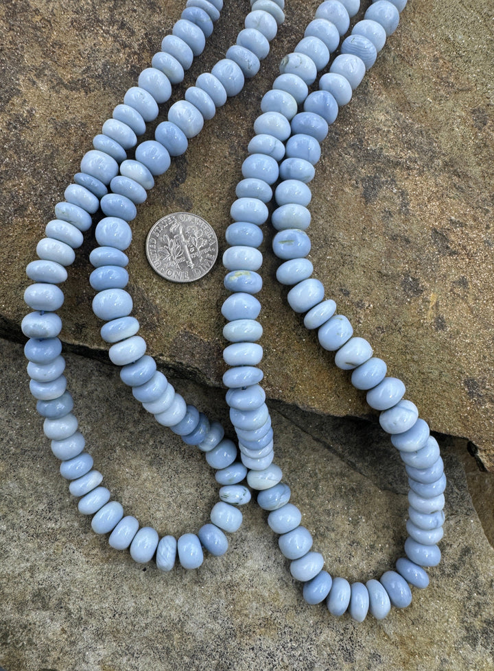 Owyhee Blue Opal (Oregon) Irregular 8-9mm Rondelle Beads 16