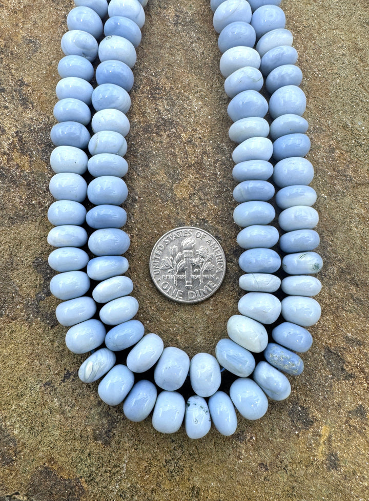 Owyhee Blue Opal (Oregon) Irregular 8-9mm Rondelle Beads 16