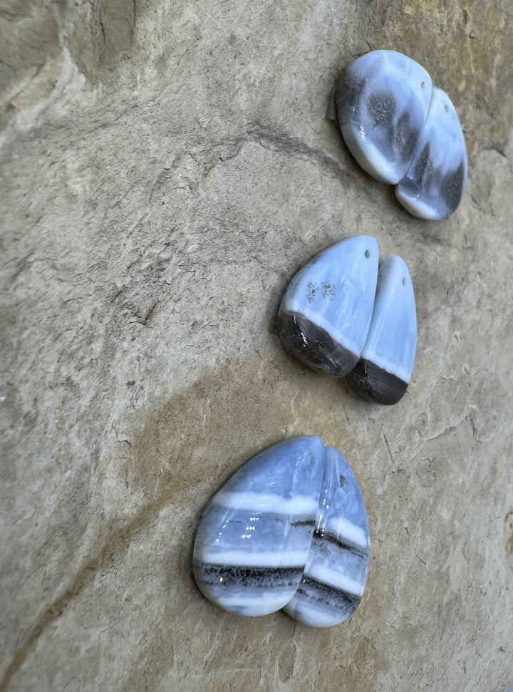 Owyhee Blue Opal (Oregon)Matching Earring Slab Bead Pair
