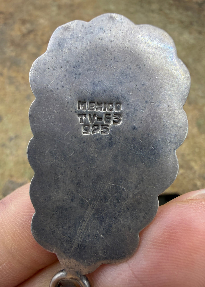 Oxidized Sterling Silver Black Onyx Pendant - Jewelry