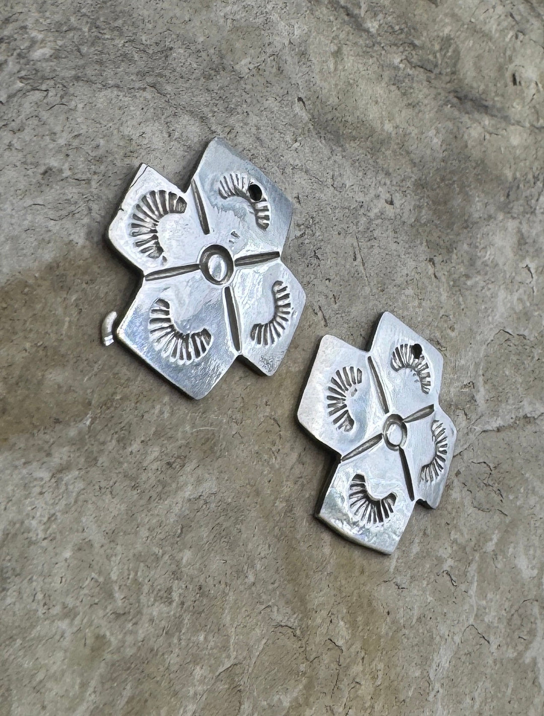 Oxidized Sterling Silver Cross Charm Pair 20mm - Jewelry