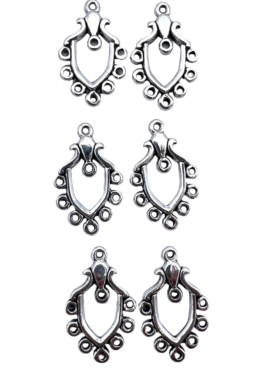 Oxidized Sterling Silver Earring Components for Chandelier