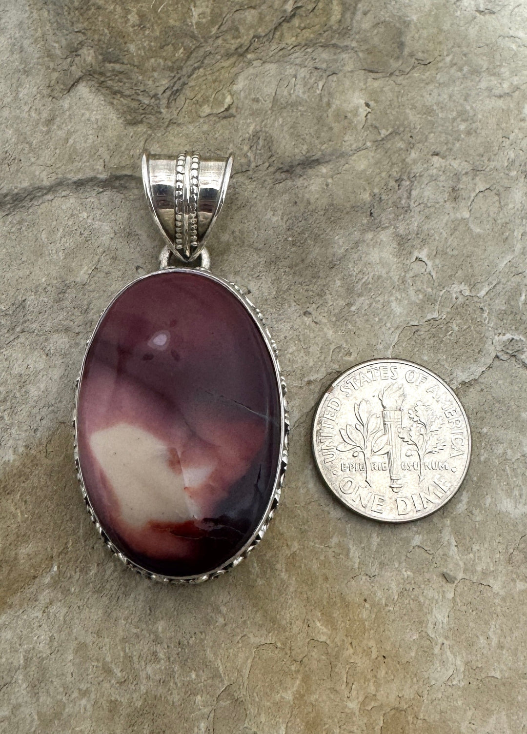 Oxidized Sterling Silver Mookaite Turquoise Pendant 16x29mm