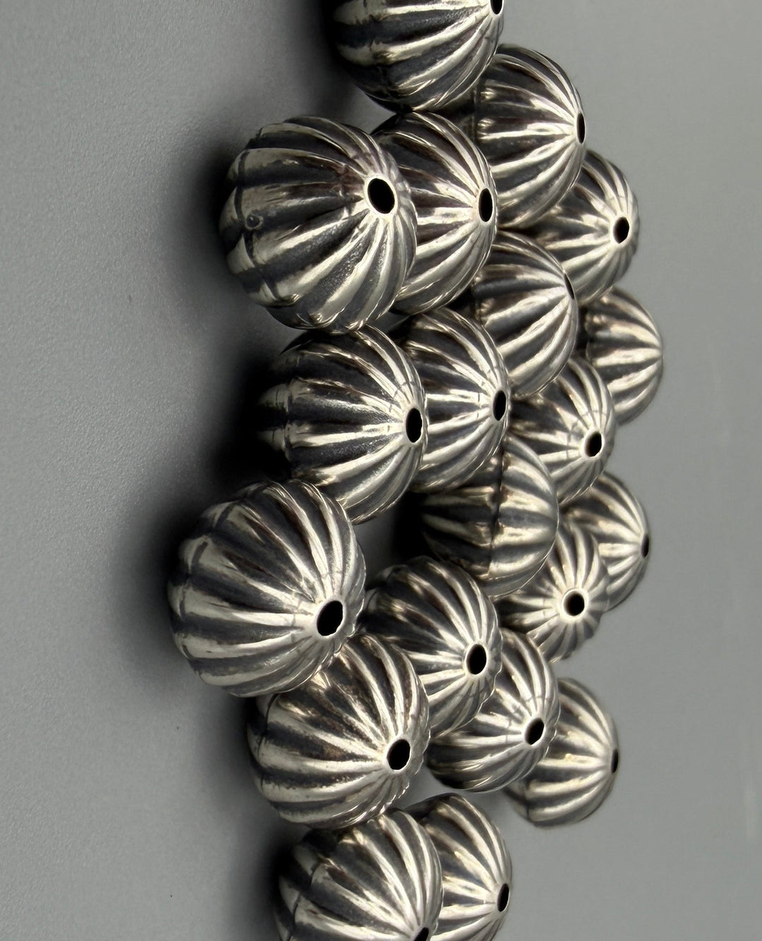 Oxidized Sterling Silver Serrated 10mm Rondelle Beads