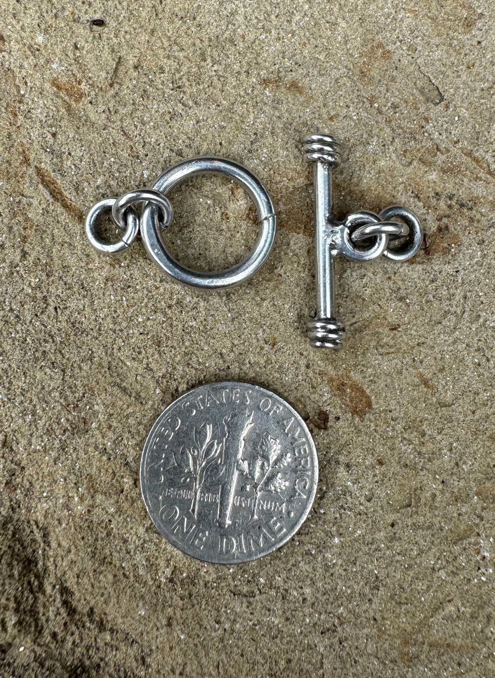 Oxidized Sterling Silver Toggle Clasp (Pkg of 1 Set)