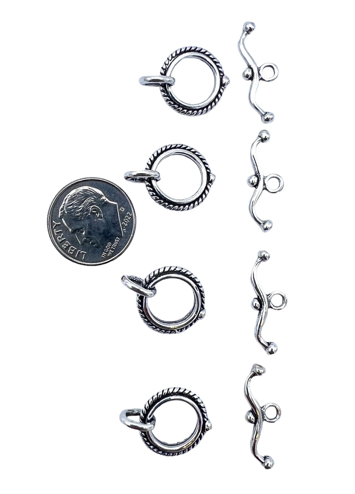 Oxidized Sterling Silver Toggle Clasp (Pkg of 1 Set) -