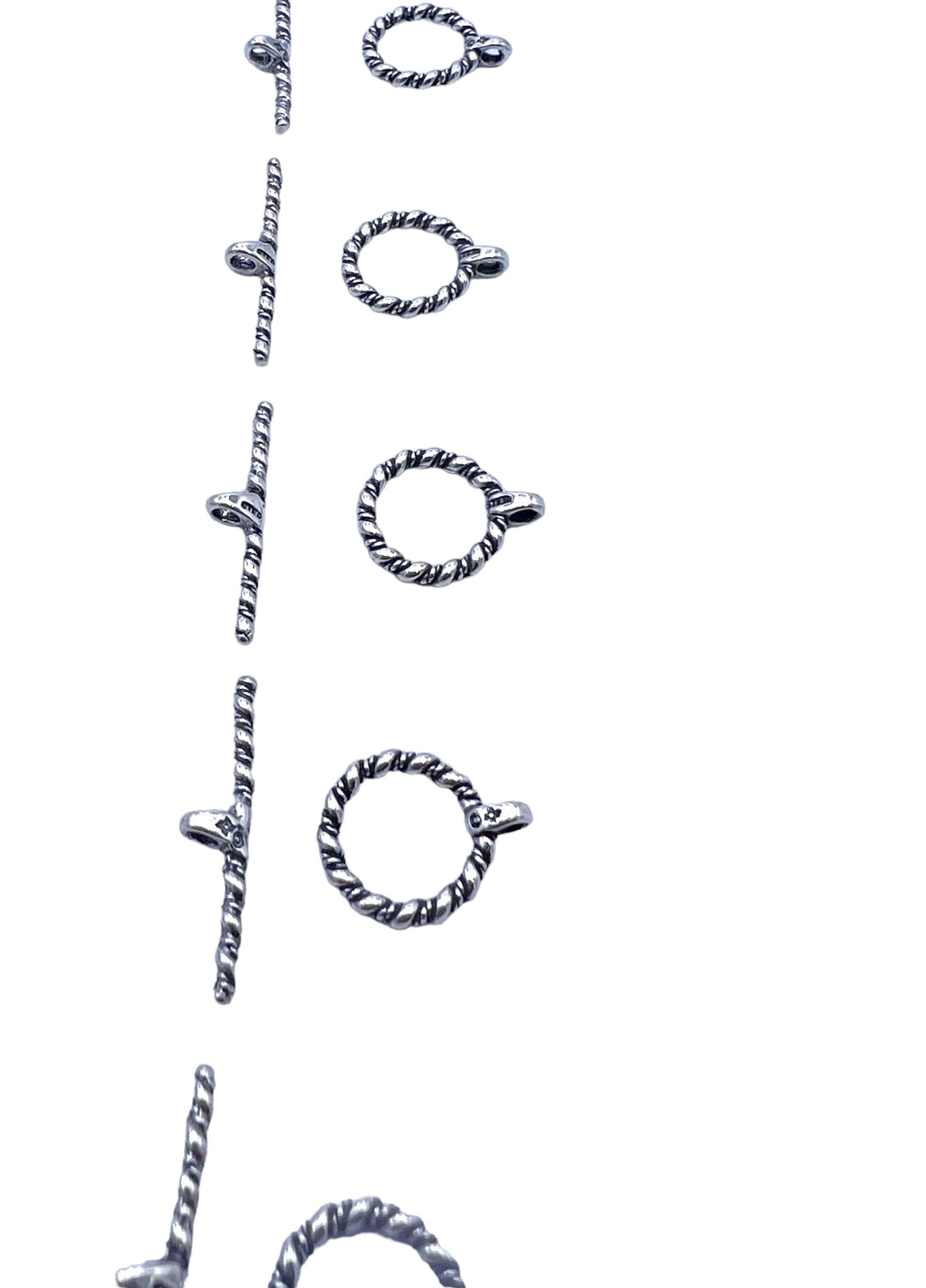Oxidized Sterling Silver Twisted Toggle Clasp (Pkg of 1 Set)
