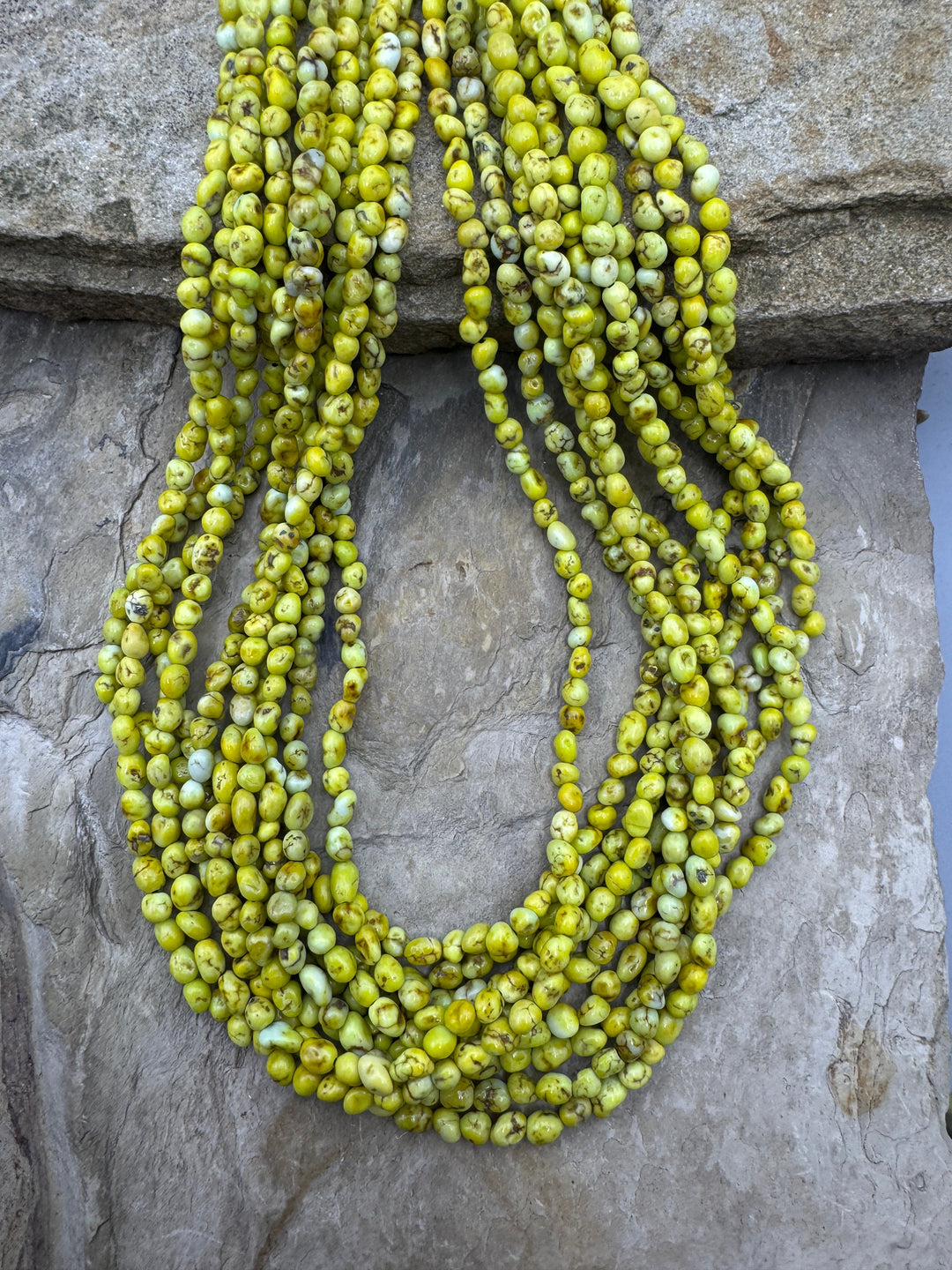 Palomino Variscite Rounded Nugget 4mm Bead Strand 16 inch