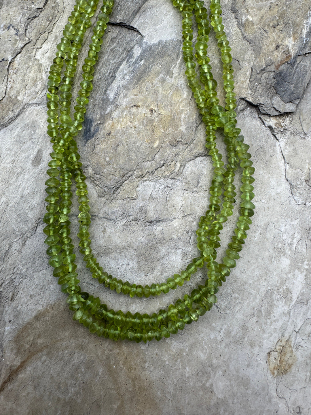 Peridot 4mm Irregular Rondelle Beads 16 inch Strand