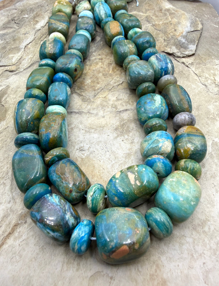 Peruvian Blue Opal Chuncky Nugget and Rondelle Designer