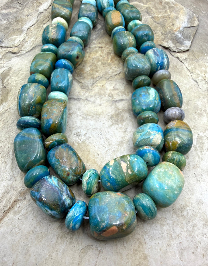 Peruvian Blue Opal Chuncky Nugget and Rondelle Designer