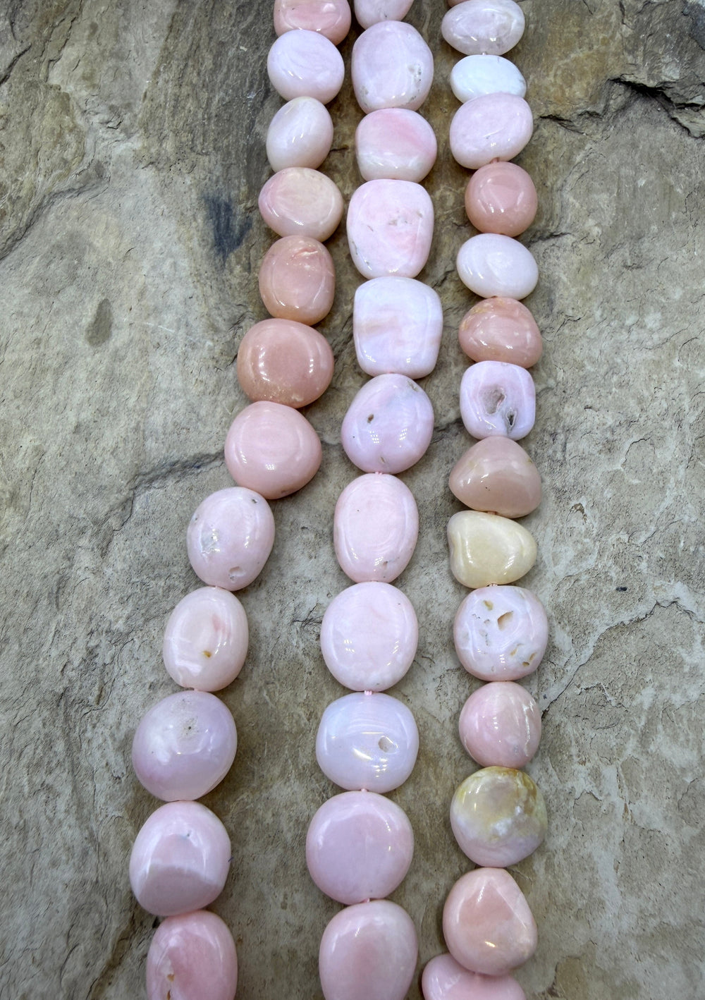 Peruvian Pink Opal 8-12mm Irregular Flat Nugget Beads 16