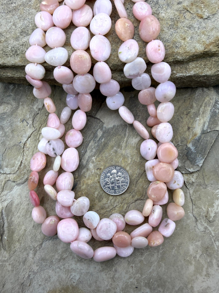 Peruvian Pink Opal 8-12mm Irregular Flat Nugget Beads 16