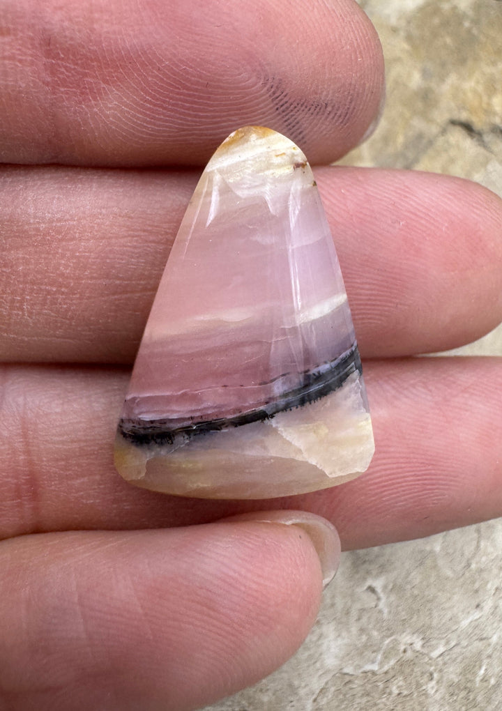 Peruvian Pink Opal Micro Freerform Cabochon 17x24mm - Opal