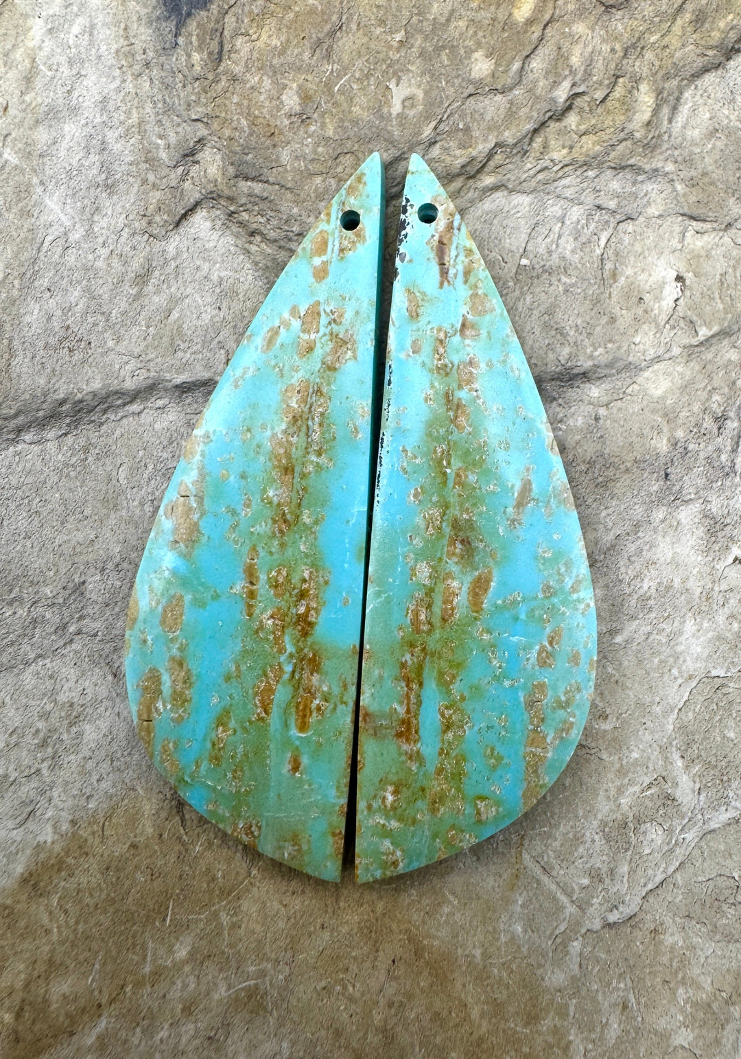 Pilot Mountain Turquoise (Nevada) BIG Earring Slab Bead