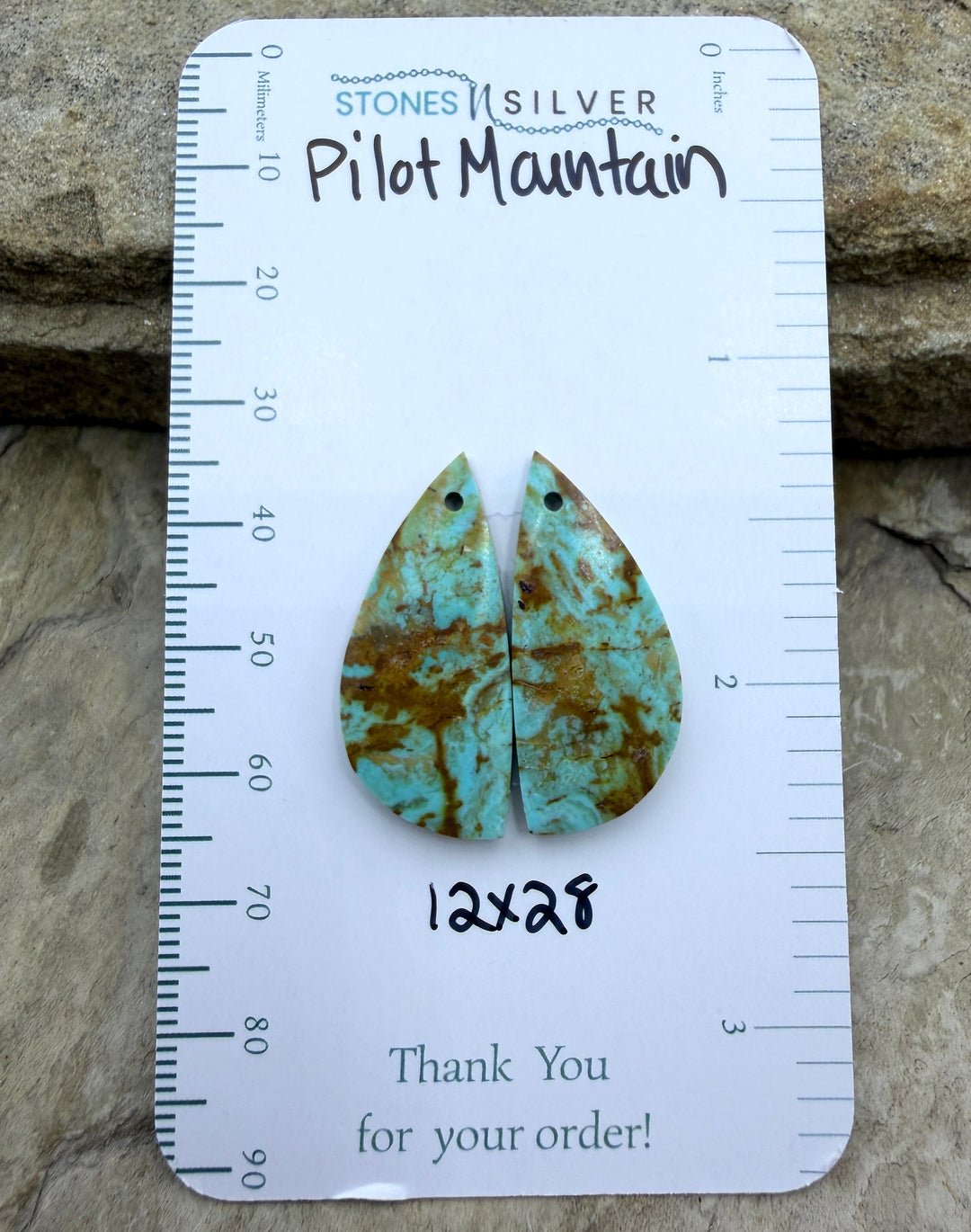 Pilot Mountain Turquoise (Nevada) BIG Matching Earring Slab