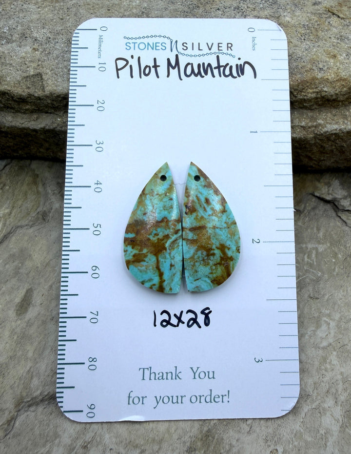 Pilot Mountain Turquoise (Nevada) BIG Matching Earring Slab