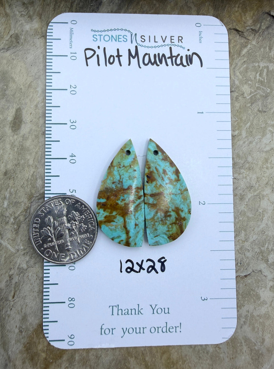 Pilot Mountain Turquoise (Nevada) BIG Matching Earring Slab