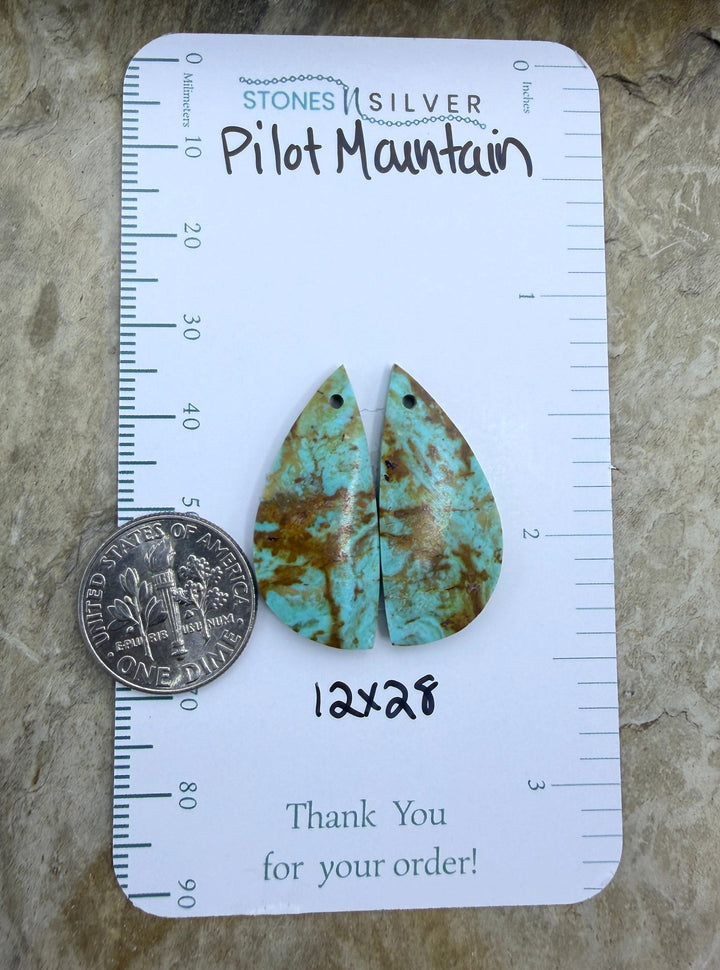 Pilot Mountain Turquoise (Nevada) BIG Matching Earring Slab