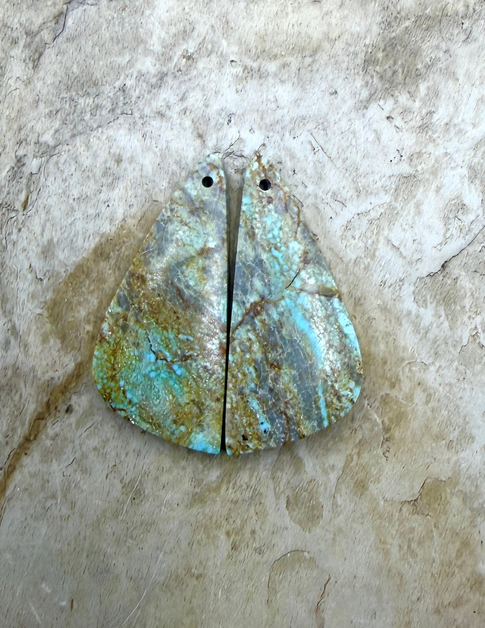 Pilot Mountain Turquoise (Nevada) BIG Matching Earring Slab