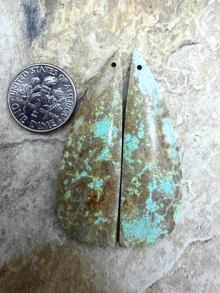 Pilot Mountain Turquoise (Nevada) BIG Matching Earring Slab