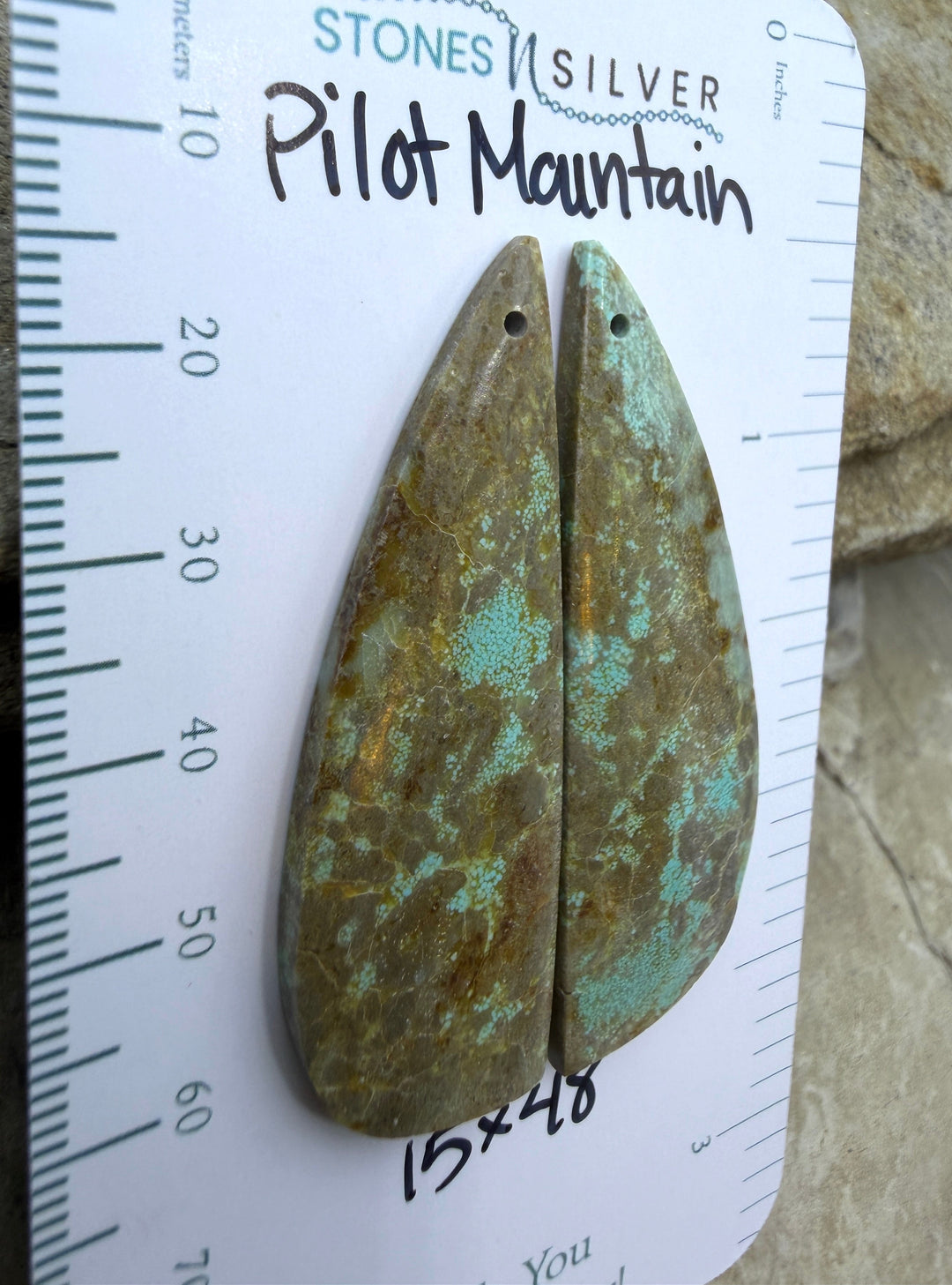 Pilot Mountain Turquoise (Nevada) BIG Matching Earring Slab