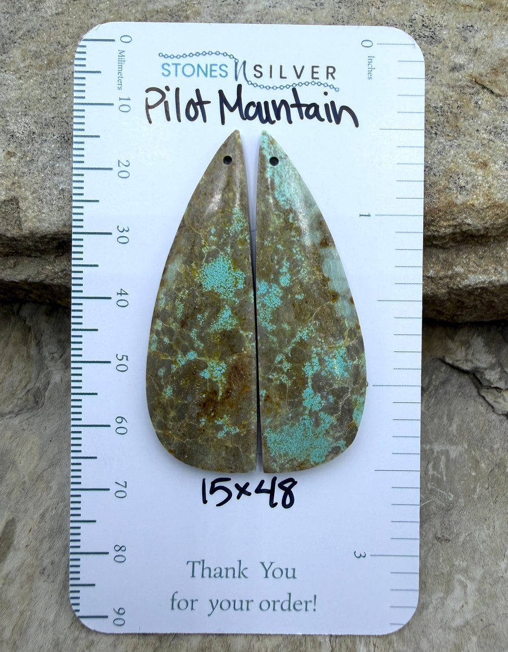 Pilot Mountain Turquoise (Nevada) BIG Matching Earring Slab
