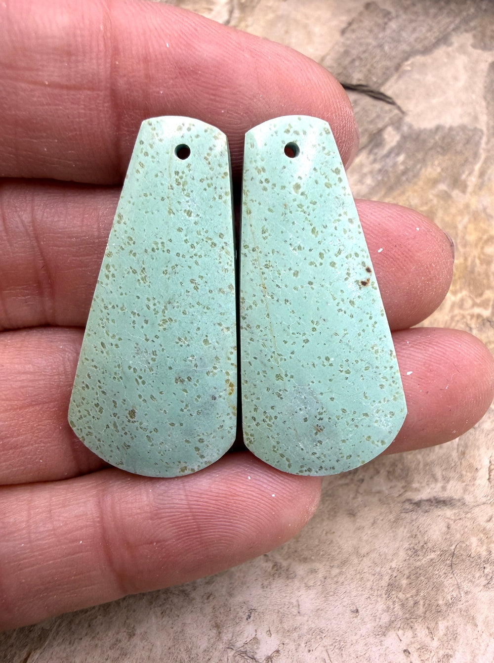 Pilot Mountain Turquoise (Nevada) BIG Matching Earring Slab