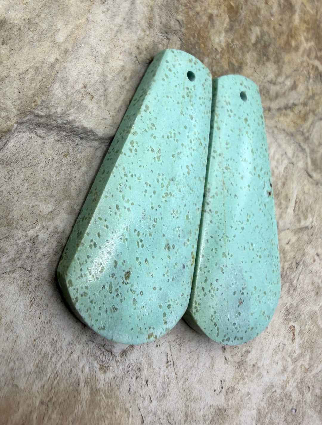 Pilot Mountain Turquoise (Nevada) BIG Matching Earring Slab