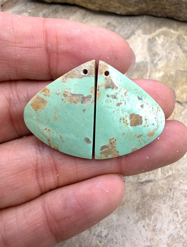 Pilot Mountain Turquoise (Nevada) BIG Matching Earring Slab