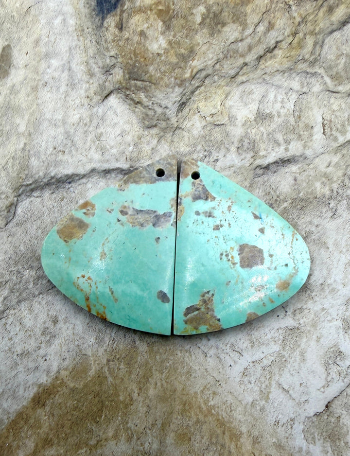Pilot Mountain Turquoise (Nevada) BIG Matching Earring Slab
