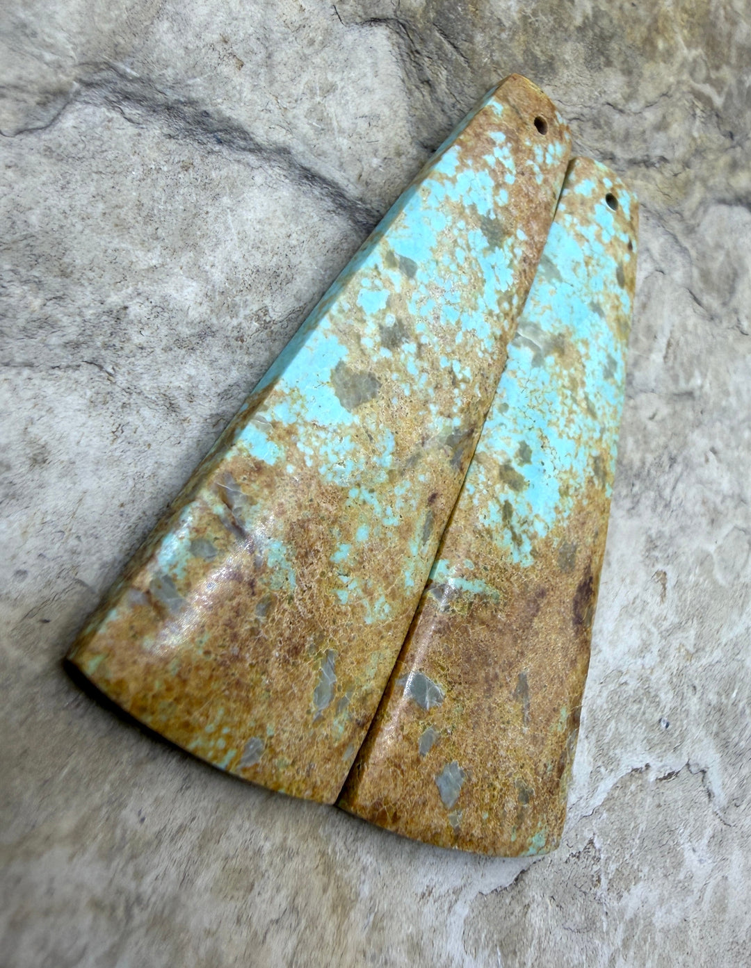 Pilot Mountain Turquoise (Nevada) BIG Matching Earring Slab