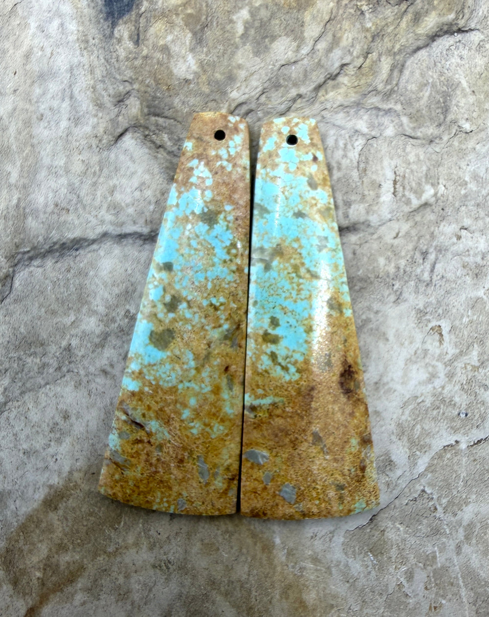Pilot Mountain Turquoise (Nevada) BIG Matching Earring Slab