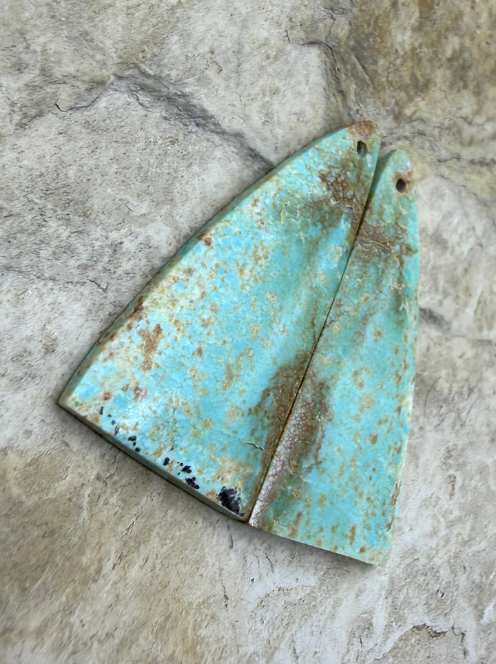 Pilot Mountain Turquoise (Nevada) BIG Matching Earring Slab