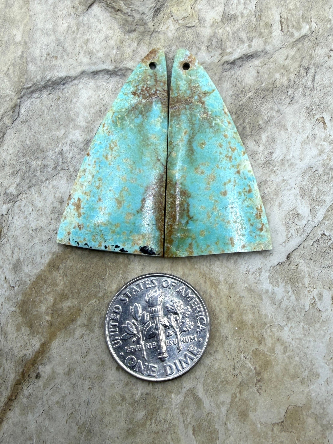 Pilot Mountain Turquoise (Nevada) BIG Matching Earring Slab