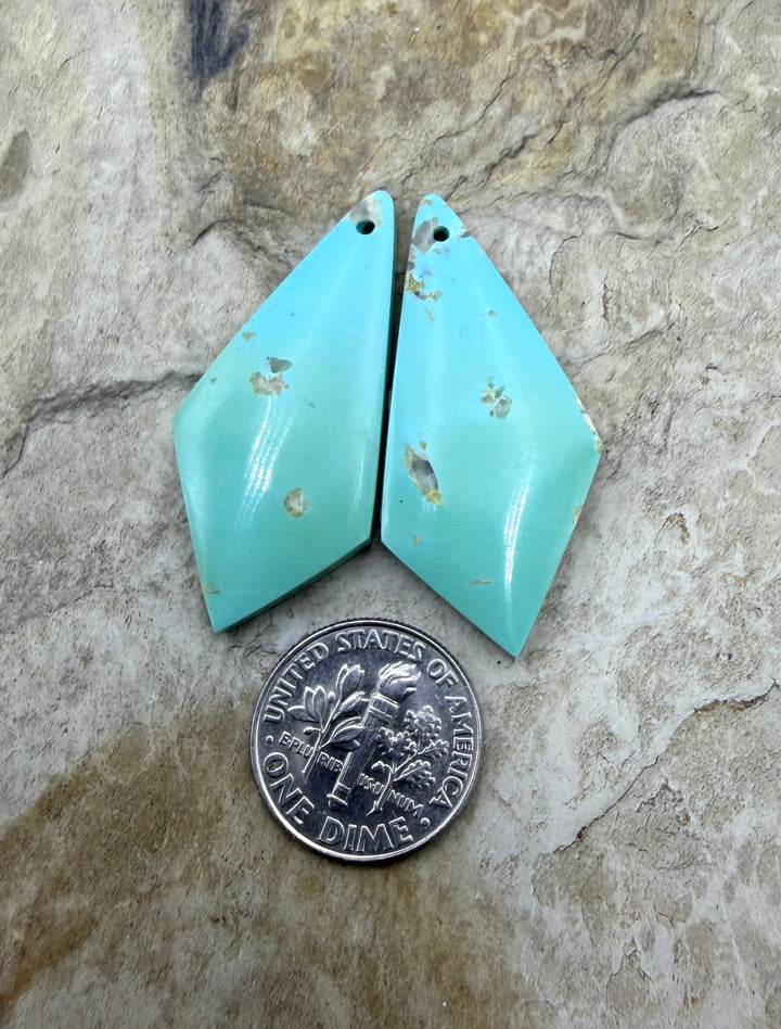 Pilot Mountain Turquoise (Nevada) BIG Matching Earring Slab