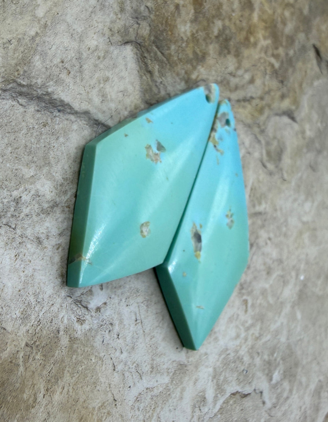 Pilot Mountain Turquoise (Nevada) BIG Matching Earring Slab